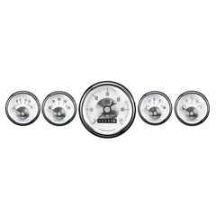 Autometer Gauge Kit, 5 Pc., 3 3/8" & 2 1/16", Elec. Speedo W/ Wheel Odo, Prestige Pearl