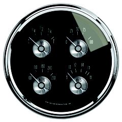 Autometer Gauge, Quad, 5", 240-33Ω, Elec, Prestige Blk. Diamond