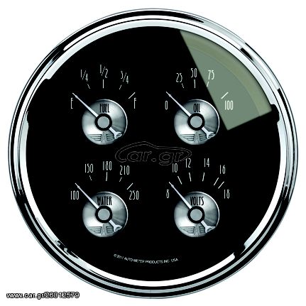 Autometer Gauge, Quad, 5", 240-33Ω, Elec, Prestige Blk. Diamond