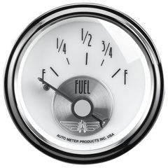 Autometer Gauge, Fuel Level, 2 1/16", 0 To 90Ω, Elec, Prestige Pearl