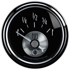 Autometer Gauge, Fuel Level, 2 1/16", 240 To 33Ω, Elec, Prestige Blk. Diamond