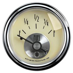 Autometer Gauge, Fuel Level, 2 1/16", 240 To 33Ω, Elec, Prestige Antq. Ivory