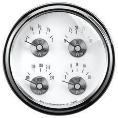 Autometer Gauge, Quad, 5", 240-33Ω, Elec, Prestige Pearl