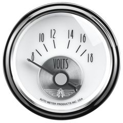 Autometer Gauge, Voltmeter, 2 1/16", 18V, Elec, Prestige Pearl