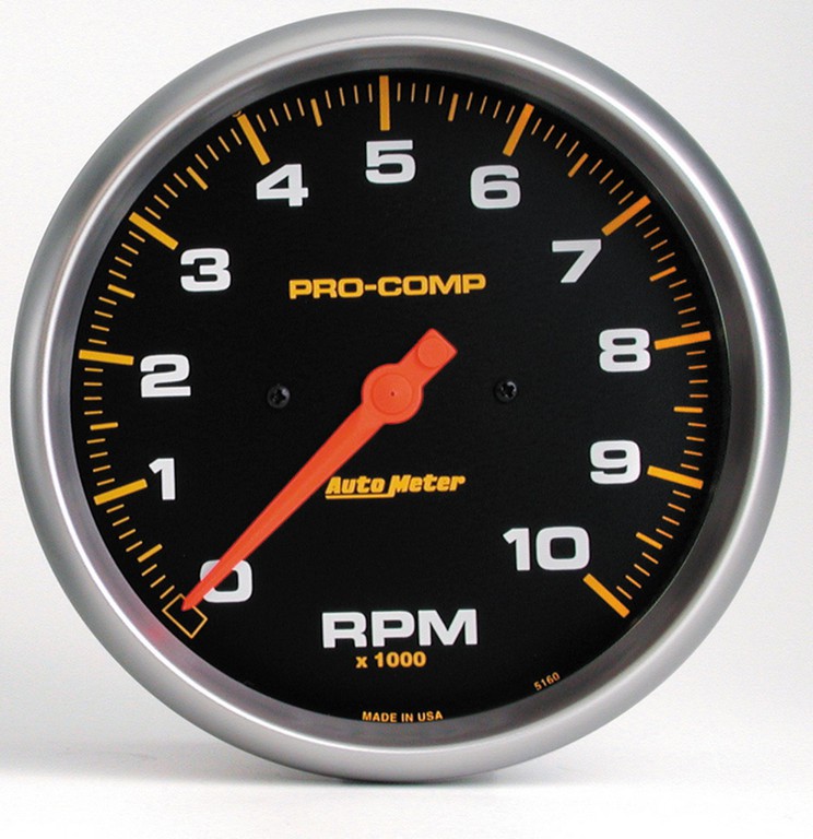 Autometer Gauge, Tachometer, 5", 10K Rpm, In-Dash, Pro-Comp