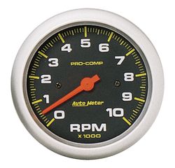 Autometer Gauge, Tachometer, 3 3/8", 10K Rpm, In-Dash, Pro-Comp