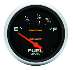 Autometer Gauge, Fuel Level, 2 5/8", 73 To 10Ω, Elec, Pro-Comp