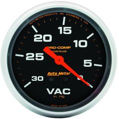 Autometer Gauge, Vacuum, 2 5/8", 30Inhg, Liquid Filled Mech, Pro-Comp