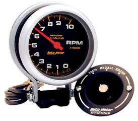 Autometer Gauge, Tachometer, 3 3/4", 10K Rpm, Pedestal W/Peak Memory, Pro-Comp