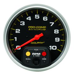 Autometer Gauge, Tachometer, 5", 10K Rpm, In-Dash W/Peak Memory, Pro-Comp