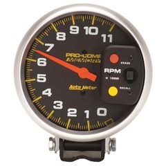 Autometer Gauge, Tachometer, 5", 11K Rpm, Pedestal W/Peak Memory, Pro-Comp