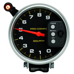 Autometer Gauge, Tach, 5", 9K Rpm, Pedestal W/ Quick Lite & Peak Memory, Pro-Comp