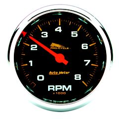 Autometer Gauge, Tach, 3 3/4", 8K Rpm, 2&4 Cylinder, Black, Pro-Cycle