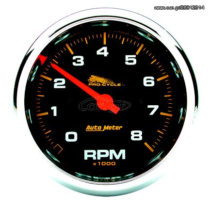 Autometer Gauge, Tach, 3 3/4", 8K Rpm, 2&4 Cylinder, Black, Pro-Cycle