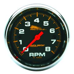 Autometer Gauge, Tach, 2 5/8", 8K Rpm, 2&4 Cylinder, Black, Pro-Cycle