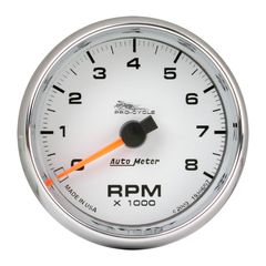 Autometer Gauge, Tach, 2 5/8", 8K Rpm, 2&4 Cylinder, White, Pro-Cycle