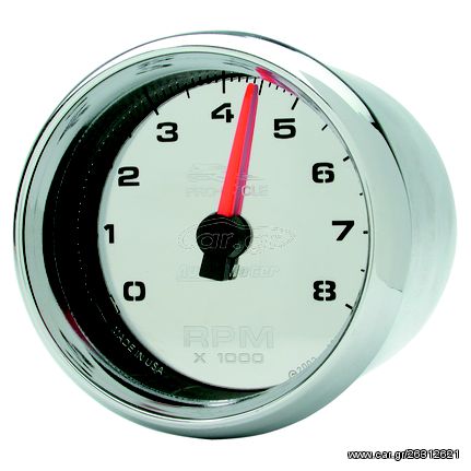 Autometer Gauge, Tach, 2-5/8", 8K Rpm, 2&4 Cylinder, Chrome, Pro-Cycle