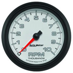 Autometer Gauge, Tachometer, 3 3/8", 10K Rpm, White, Pro-Cycle