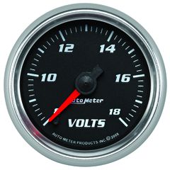 Autometer Gauge, Voltmeter, 2 1/16", 18V, Digital Stepper Motor, Black, Pro-Cycle