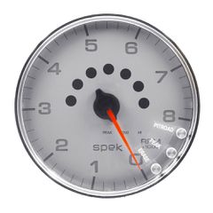 Autometer Gauge, Tachometer, 5", 8K Rpm, W/Shift Light & Peak Mem, Silver/Chrome, Spek-Pro