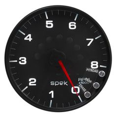 Autometer Gauge, Tachometer, 5", 8K Rpm, W/Shift Light & Peak Mem, Black/Black, Spek-Pro