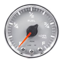 Autometer Gauge, Fuel Level, 2 1/16", 0-270Ω Programmable, Slvr/Chrm, Spek-Pro