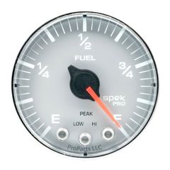 Autometer Gauge, Fuel Level, 2 1/16", 0-270Ω Programmable, Slvr/Chrm, Spek-Pro