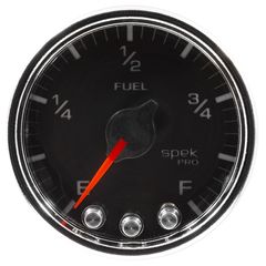 Autometer Gauge, Fuel Level, 2 1/16", 0-270Ω Programmable, Blk/Chrm, Spek-Pro