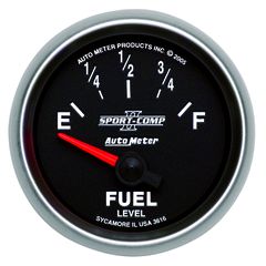 Autometer Gauge, Fuel Level, 2 1/16", 240 To 33Ω, Elec, Sport-Comp Ii