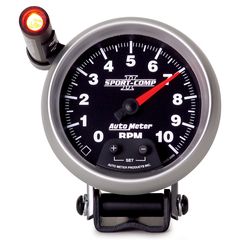 Autometer Gauge, Tachometer, 3 3/4", 10K Rpm, Pedestal W/ Ext. Quick-Lite, Sport-Comp Ii