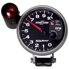 Autometer Gauge, Tachometer, 5", 10K Rpm, Pedestal W/ Ext. Shift-Lite, Sport-Comp Ii