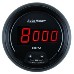 Autometer Gauge, Tach, 3 3/8", 10K Rpm, In-Dash, Digital, Black Dial W/ Red Led