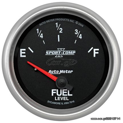 Autometer Gauge, Fuel Level, 2 5/8", 240 To 33Ω, Elec, Sport-Comp Ii