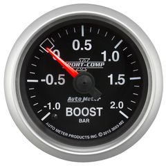 Autometer Gauge, Vac/Boost, 2 1/16", -1 - +2 Bar, Mechanical, Sport-Comp Ii