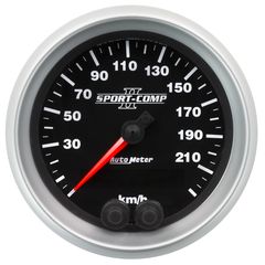 Autometer Gauge, Speedometer, 3 3/8", 225Km/H, Gps, Sport-Comp Ii