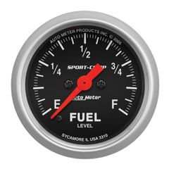 Autometer Gauge, Fuel Level, 2 1/16", 0-280Ω Programmable, Sport-Comp