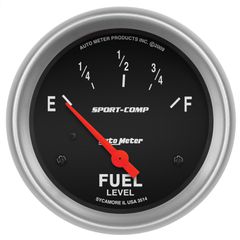 Autometer Gauge, Fuel Level, 2 5/8", 0 To 90Ω, Elec, Sport-Comp