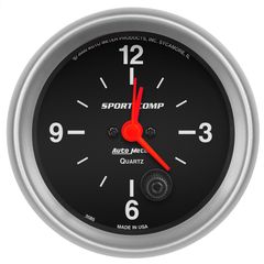 Autometer Gauge, Clock, 2 5/8", 12Hr, Analog, Sport-Comp
