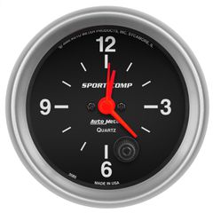 Autometer Gauge, Clock, 2 5/8", 12Hr, Analog, Sport-Comp