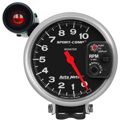 Autometer Gauge, Tachometer, 5", 10K Rpm, Pedestal W/ Ext. Shift-Lite, Sport-Comp