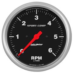 Autometer Gauge, Tachometer, 5", 6K Rpm, In-Dash, Sport-Comp