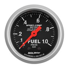 Autometer Gauge, Fuel Pressure, 2 1/16", 1.0Bar, Mechanical, Sport-Comp