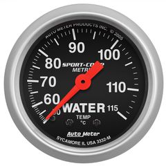 Autometer Gauge, Water Temp, 2 1/16", 50-115ºc, Mechanical, Sport-Comp