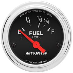 Autometer Gauge, Fuel Level, 2 1/16", 16 To 158Ω, Elec, Traditional Chrome