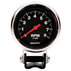 Autometer Gauge, Tachometer, 2 5/8", 8K Rpm, Pedestal, Traditional Chrome