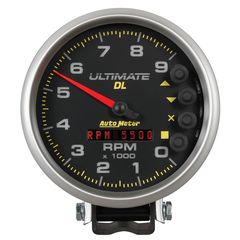 Autometer Gauge, Tach, 5", 9K Rpm, Pedestal, Datalogging, Ultimate Dl Playback, Black