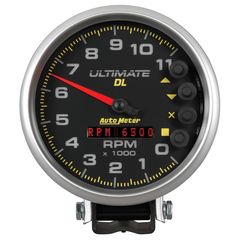 Autometer Gauge, Tach, 5", 11K Rpm, Pedestal, Datalogging, Ultimate Dl Playback, Black