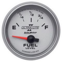 Autometer Gauge, Fuel Level, 2 1/16", 0 To 90Ω, Elec, Ultra-Lite Ii