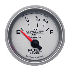 Autometer Gauge, Fuel Level, 2 1/16", 73 To 10Ω, Elec, Ultra-Lite Ii