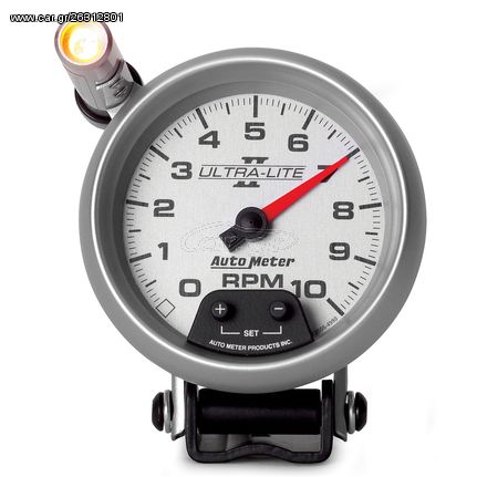 Autometer Gauge, Tachometer, 3 3/4", 10K Rpm, Pedestal W/ Ext. Quick-Lite, Ultra-Lite Ii